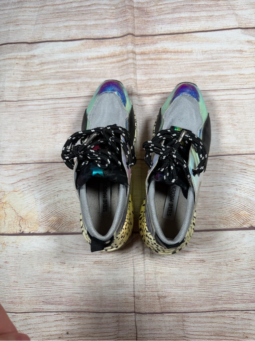 Steve Madden JCLIFF Iridescent Multi-Color Women’s Chunky Dad Sneakers